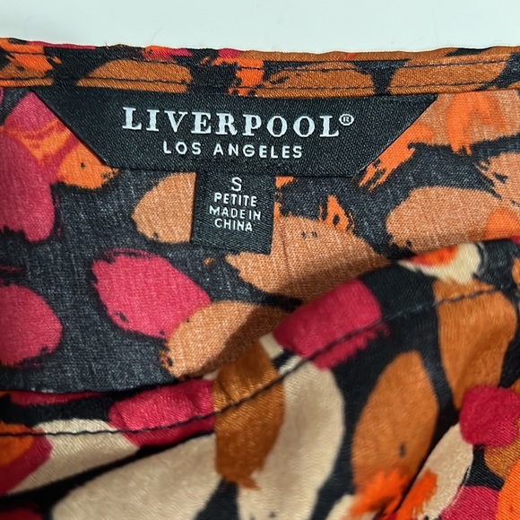 NWT Liverpool Jeans Autumn Petals 3/4 Puff Sleeve Square Neck Blouse Size PS - Picture 6 of 13